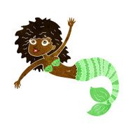 cartoon pretty mermaid waving N5