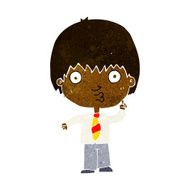 cartoon school boy answering question N29