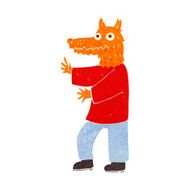 cartoon funny fox man N2