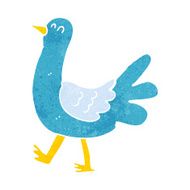 cartoon walking bird N11