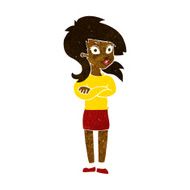 cartoon woman with folded arms N17
