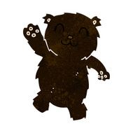 cartoon waving black bear N24