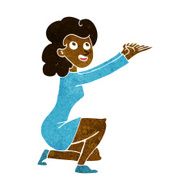 cartoon woman presentation gesture N5