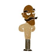 cartoon old man with mustache N15