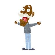 cartoon stressed old man N11