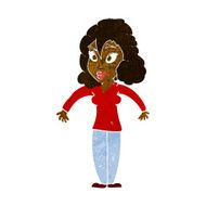 cartoon woman shrugging shoulders N278