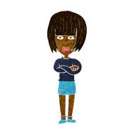 cartoon annoyed woman N113