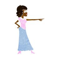 cartoon woman pointing finger N5