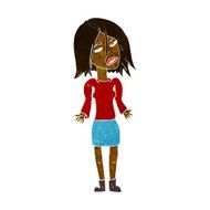 cartoon woman shrugging shoulders N279