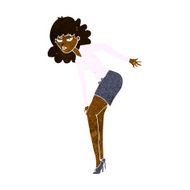 cartoon annoyed woman rubbing knee N5