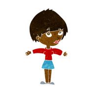 cartoon woman with open arms N57