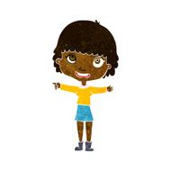 cartoon happy woman pointing N39