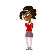 cartoon pretty girl tilting head N6