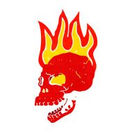 Cartoon Flaming Skull N33