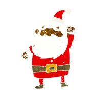 cartoon santa claus punching air N11