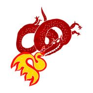 Cartoon Dragon Breathing Fire N17