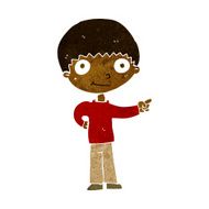 cartoon happy boy pointing N12