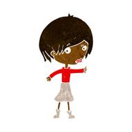 cartoon woman raising eyebrow N10
