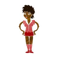 cartoon woman with hands on hips N126