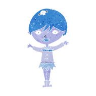 cartoon waving vampire girl N11
