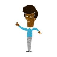 cartoon bored man waving N5