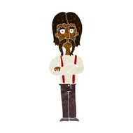 cartoon long mustache man with folded arms N6