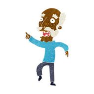 cartoon frightened old man N23