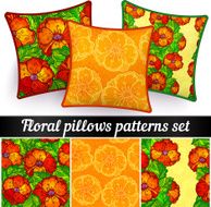 Floral pillows vector seamless patterns set N2