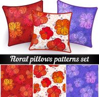 Floral pillows vector seamless patterns set N3