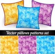 Vector abstract curls pillows patterns