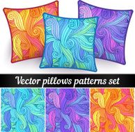 Vector abstract curls pillows patterns N2
