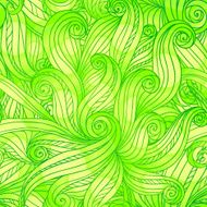 Green doodle abstract vector seamless pattern