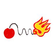 cartoon bomb with burning fuse N2