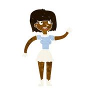 Cartoon Girl Waving N20