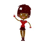 cartoon waving vampire girl N12