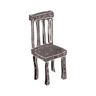 cartoon old wooden chair N7