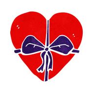 cartoon heart shaped present N6