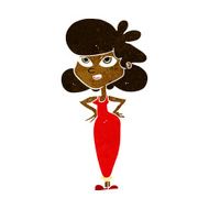 Cartoon Girl With Hands On Hips N14