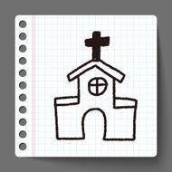 church doodle drawing N6