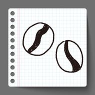 coffee bean doodle drawing N36