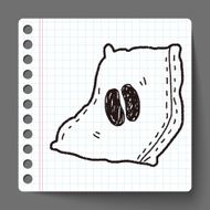 coffee bean doodle drawing N38