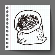 coffee bean doodle drawing N39