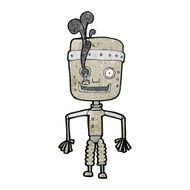 cartoon malfunctioning robot N3