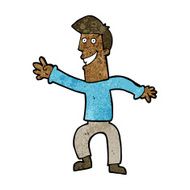 cartoon happy man dancing N22