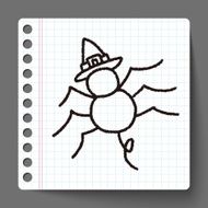halloween spider doodle drawing N6