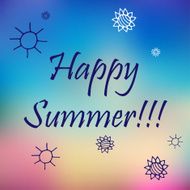 Happy summer Poster on blue mesh background