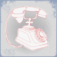 Vintage hand drawn phone