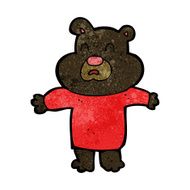 cartoon unhappy black bear N4