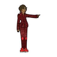 cartoon woman in leather jacket pointing N6