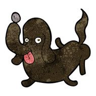 cartoon dog sticking out tongue N12
